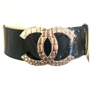 CHANEL CC jumbo logo belt size 90/36